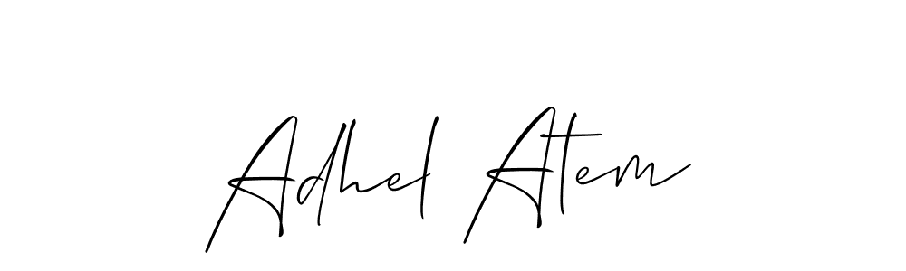 You should practise on your own different ways (Allison_Script) to write your name (Adhel Atem) in signature. don't let someone else do it for you. Adhel Atem signature style 2 images and pictures png