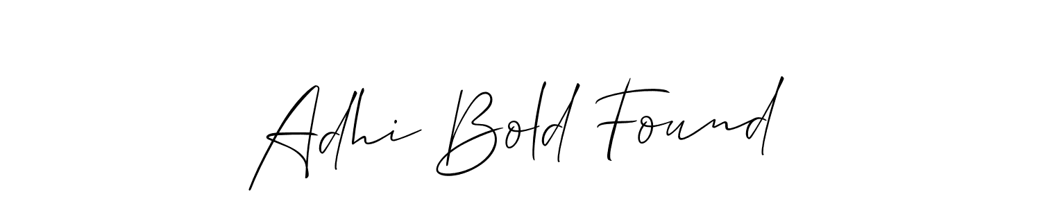 Use a signature maker to create a handwritten signature online. With this signature software, you can design (Allison_Script) your own signature for name Adhi Bold Found. Adhi Bold Found signature style 2 images and pictures png