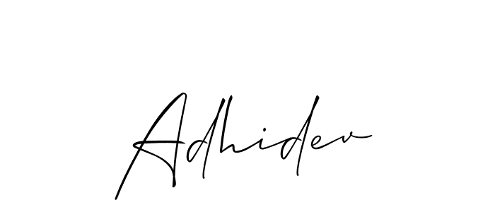 You can use this online signature creator to create a handwritten signature for the name Adhidev. This is the best online autograph maker. Adhidev signature style 2 images and pictures png