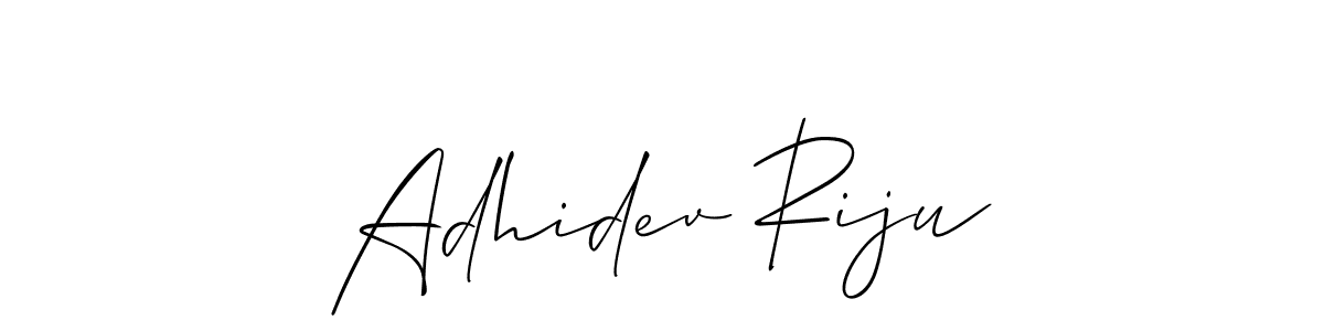 The best way (Allison_Script) to make a short signature is to pick only two or three words in your name. The name Adhidev Riju include a total of six letters. For converting this name. Adhidev Riju signature style 2 images and pictures png