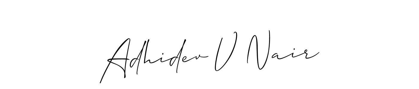 Best and Professional Signature Style for Adhidev V Nair. Allison_Script Best Signature Style Collection. Adhidev V Nair signature style 2 images and pictures png