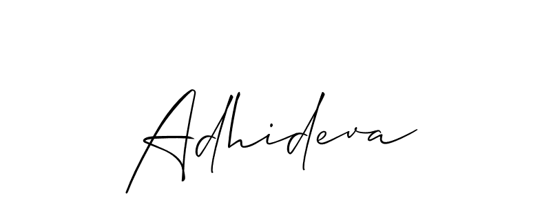 Also we have Adhideva name is the best signature style. Create professional handwritten signature collection using Allison_Script autograph style. Adhideva signature style 2 images and pictures png