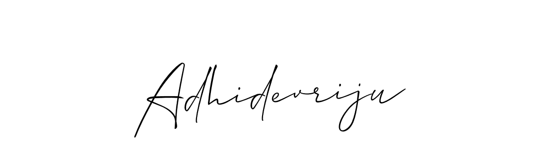 It looks lik you need a new signature style for name Adhidevriju. Design unique handwritten (Allison_Script) signature with our free signature maker in just a few clicks. Adhidevriju signature style 2 images and pictures png