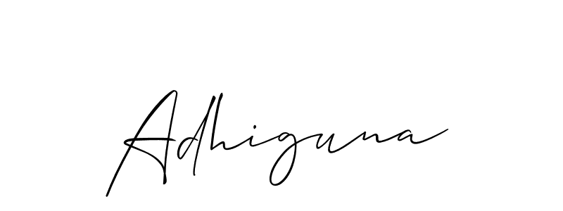 It looks lik you need a new signature style for name Adhiguna. Design unique handwritten (Allison_Script) signature with our free signature maker in just a few clicks. Adhiguna signature style 2 images and pictures png