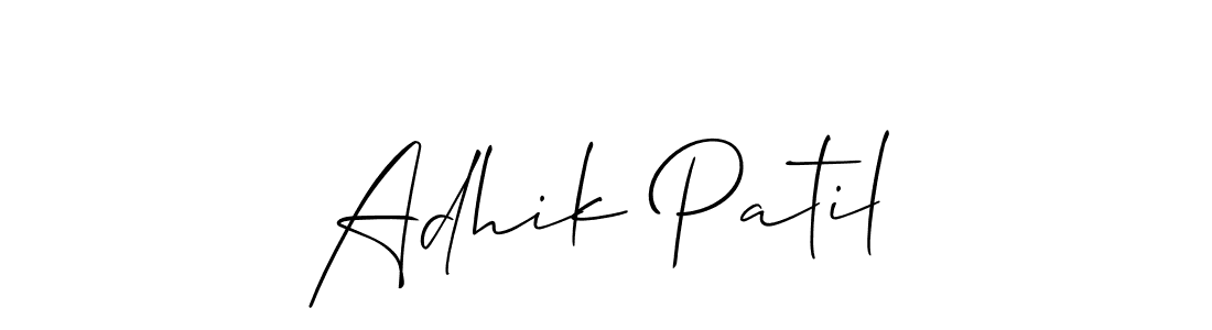 Make a beautiful signature design for name Adhik Patil. With this signature (Allison_Script) style, you can create a handwritten signature for free. Adhik Patil signature style 2 images and pictures png