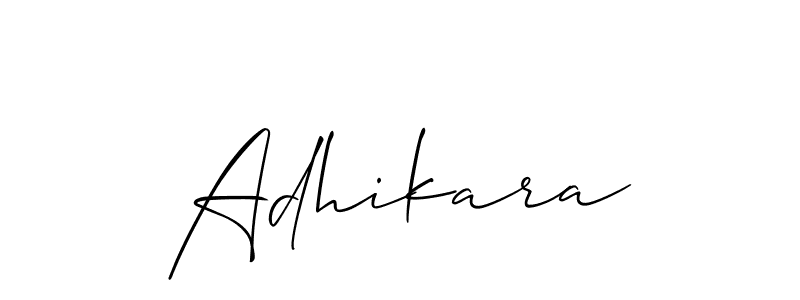 How to make Adhikara signature? Allison_Script is a professional autograph style. Create handwritten signature for Adhikara name. Adhikara signature style 2 images and pictures png