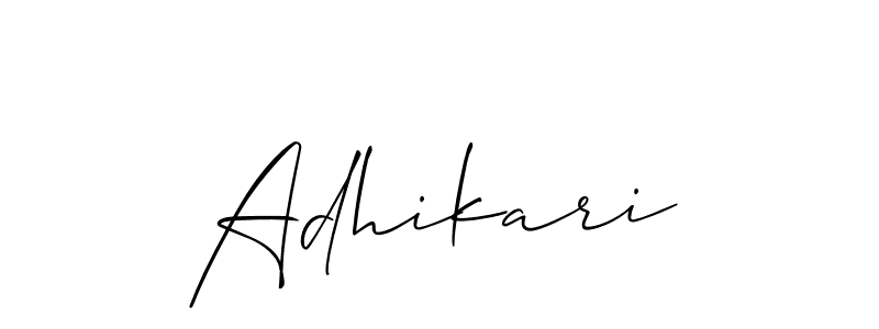 Allison_Script is a professional signature style that is perfect for those who want to add a touch of class to their signature. It is also a great choice for those who want to make their signature more unique. Get Adhikari name to fancy signature for free. Adhikari signature style 2 images and pictures png