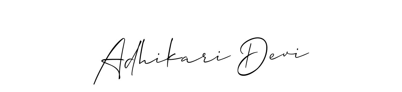 Make a beautiful signature design for name Adhikari Devi. With this signature (Allison_Script) style, you can create a handwritten signature for free. Adhikari Devi signature style 2 images and pictures png