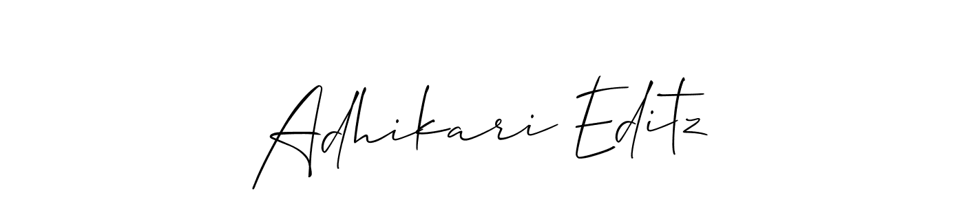 Make a short Adhikari Editz signature style. Manage your documents anywhere anytime using Allison_Script. Create and add eSignatures, submit forms, share and send files easily. Adhikari Editz signature style 2 images and pictures png