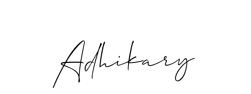 Also we have Adhikary name is the best signature style. Create professional handwritten signature collection using Allison_Script autograph style. Adhikary signature style 2 images and pictures png