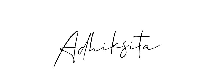 Allison_Script is a professional signature style that is perfect for those who want to add a touch of class to their signature. It is also a great choice for those who want to make their signature more unique. Get Adhiksita name to fancy signature for free. Adhiksita signature style 2 images and pictures png