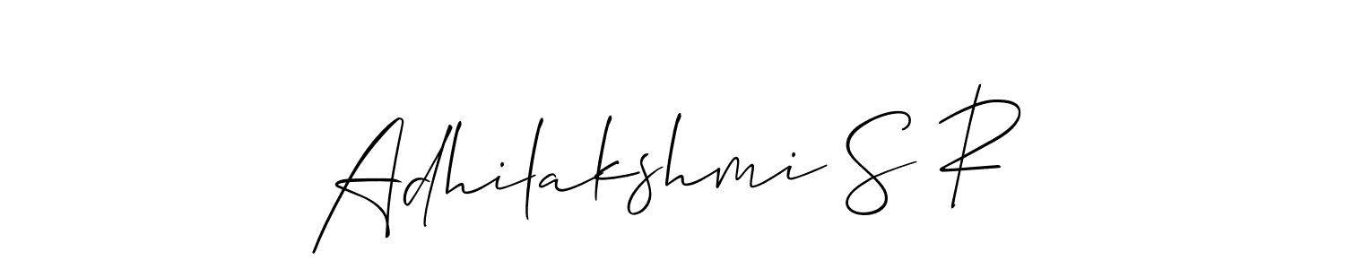 Use a signature maker to create a handwritten signature online. With this signature software, you can design (Allison_Script) your own signature for name Adhilakshmi S R. Adhilakshmi S R signature style 2 images and pictures png