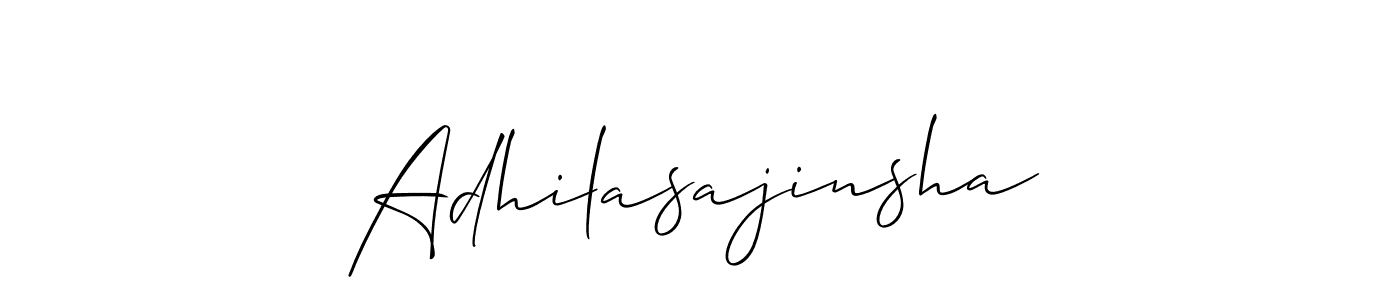 Similarly Allison_Script is the best handwritten signature design. Signature creator online .You can use it as an online autograph creator for name Adhilasajinsha. Adhilasajinsha signature style 2 images and pictures png