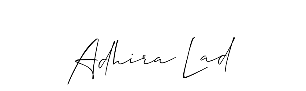 Use a signature maker to create a handwritten signature online. With this signature software, you can design (Allison_Script) your own signature for name Adhira Lad. Adhira Lad signature style 2 images and pictures png