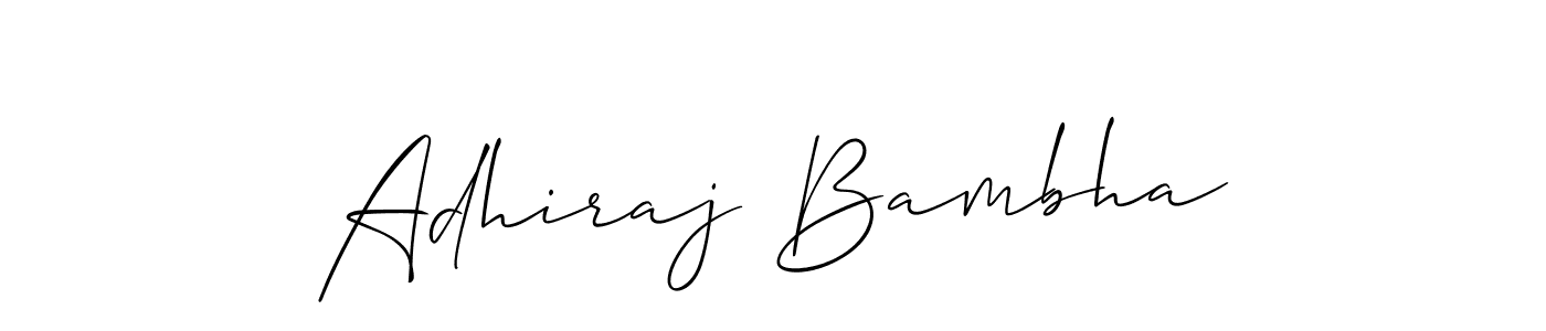 Create a beautiful signature design for name Adhiraj Bambha. With this signature (Allison_Script) fonts, you can make a handwritten signature for free. Adhiraj Bambha signature style 2 images and pictures png