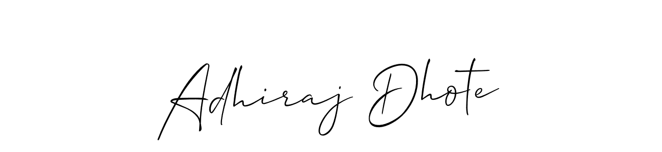 How to make Adhiraj Dhote signature? Allison_Script is a professional autograph style. Create handwritten signature for Adhiraj Dhote name. Adhiraj Dhote signature style 2 images and pictures png