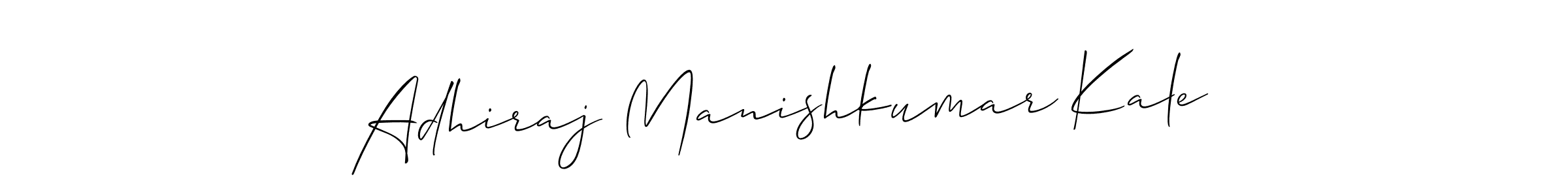 How to make Adhiraj Manishkumar Kale name signature. Use Allison_Script style for creating short signs online. This is the latest handwritten sign. Adhiraj Manishkumar Kale signature style 2 images and pictures png