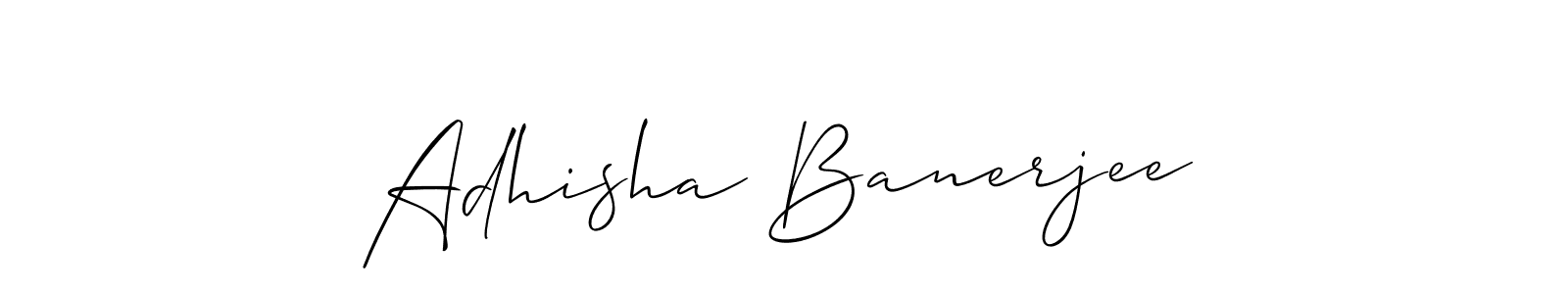 Also You can easily find your signature by using the search form. We will create Adhisha Banerjee name handwritten signature images for you free of cost using Allison_Script sign style. Adhisha Banerjee signature style 2 images and pictures png