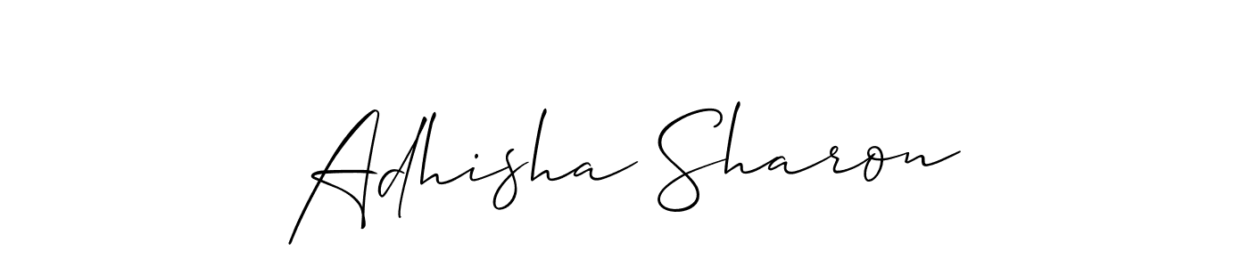 How to make Adhisha Sharon name signature. Use Allison_Script style for creating short signs online. This is the latest handwritten sign. Adhisha Sharon signature style 2 images and pictures png