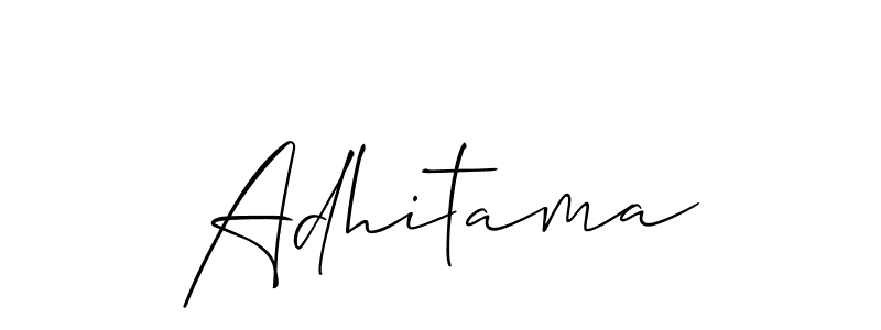 Design your own signature with our free online signature maker. With this signature software, you can create a handwritten (Allison_Script) signature for name Adhitama. Adhitama signature style 2 images and pictures png