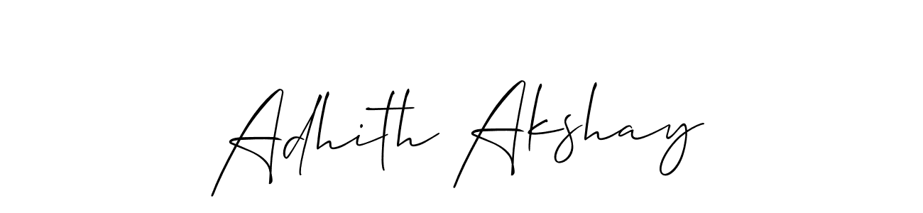 How to make Adhith Akshay name signature. Use Allison_Script style for creating short signs online. This is the latest handwritten sign. Adhith Akshay signature style 2 images and pictures png