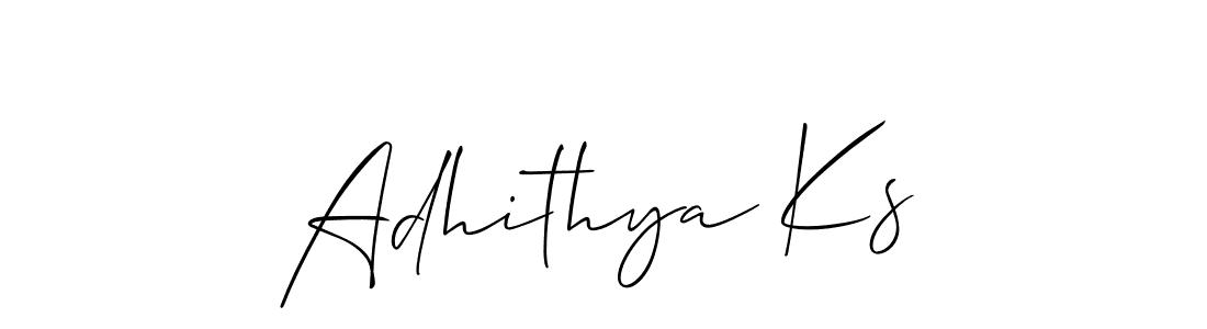 How to make Adhithya Ks name signature. Use Allison_Script style for creating short signs online. This is the latest handwritten sign. Adhithya Ks signature style 2 images and pictures png