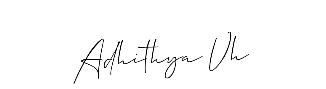 How to make Adhithya Vh signature? Allison_Script is a professional autograph style. Create handwritten signature for Adhithya Vh name. Adhithya Vh signature style 2 images and pictures png