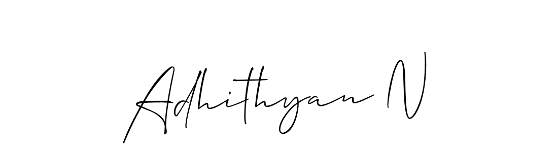 Design your own signature with our free online signature maker. With this signature software, you can create a handwritten (Allison_Script) signature for name Adhithyan N. Adhithyan N signature style 2 images and pictures png