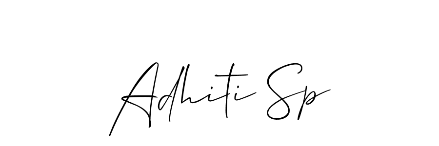How to make Adhiti Sp name signature. Use Allison_Script style for creating short signs online. This is the latest handwritten sign. Adhiti Sp signature style 2 images and pictures png