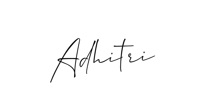 Use a signature maker to create a handwritten signature online. With this signature software, you can design (Allison_Script) your own signature for name Adhitri. Adhitri signature style 2 images and pictures png