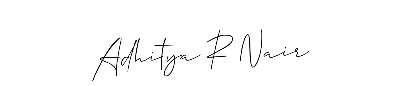 Allison_Script is a professional signature style that is perfect for those who want to add a touch of class to their signature. It is also a great choice for those who want to make their signature more unique. Get Adhitya R Nair name to fancy signature for free. Adhitya R Nair signature style 2 images and pictures png