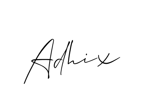 Use a signature maker to create a handwritten signature online. With this signature software, you can design (Allison_Script) your own signature for name Adhix. Adhix signature style 2 images and pictures png