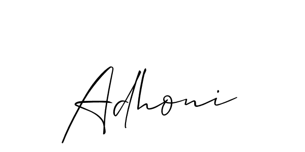 if you are searching for the best signature style for your name Adhoni. so please give up your signature search. here we have designed multiple signature styles  using Allison_Script. Adhoni signature style 2 images and pictures png