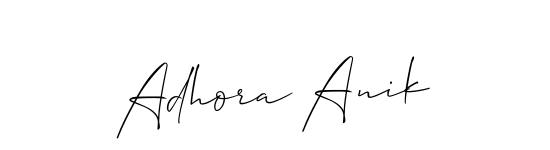 Make a beautiful signature design for name Adhora Anik. With this signature (Allison_Script) style, you can create a handwritten signature for free. Adhora Anik signature style 2 images and pictures png