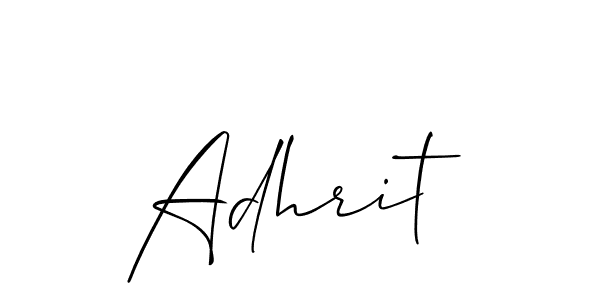 Use a signature maker to create a handwritten signature online. With this signature software, you can design (Allison_Script) your own signature for name Adhrit. Adhrit signature style 2 images and pictures png