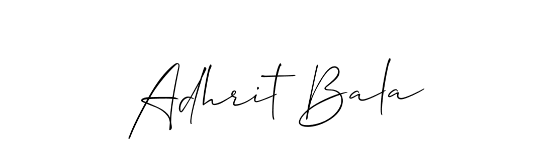 Also we have Adhrit Bala name is the best signature style. Create professional handwritten signature collection using Allison_Script autograph style. Adhrit Bala signature style 2 images and pictures png