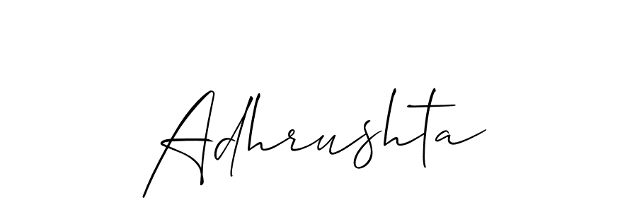 Design your own signature with our free online signature maker. With this signature software, you can create a handwritten (Allison_Script) signature for name Adhrushta. Adhrushta signature style 2 images and pictures png