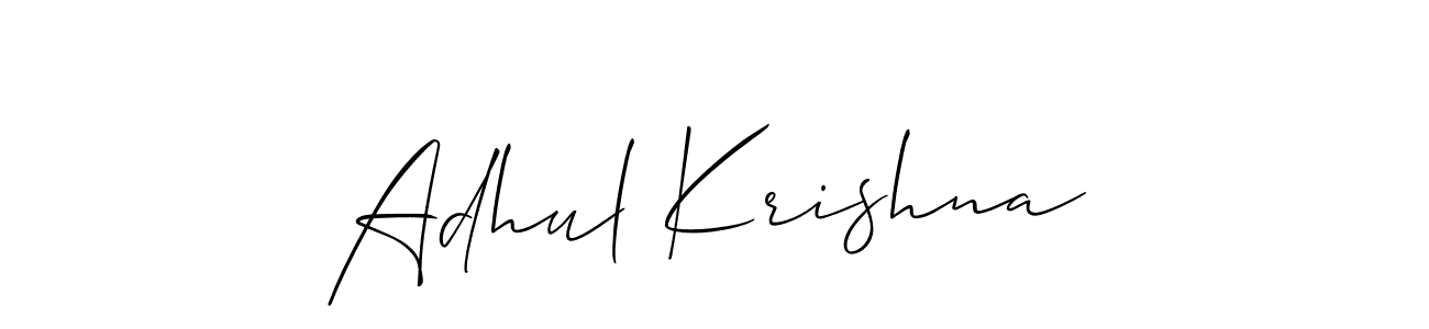 How to Draw Adhul Krishna signature style? Allison_Script is a latest design signature styles for name Adhul Krishna. Adhul Krishna signature style 2 images and pictures png