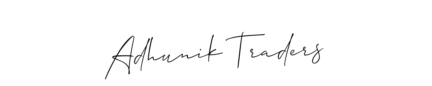 How to Draw Adhunik Traders signature style? Allison_Script is a latest design signature styles for name Adhunik Traders. Adhunik Traders signature style 2 images and pictures png