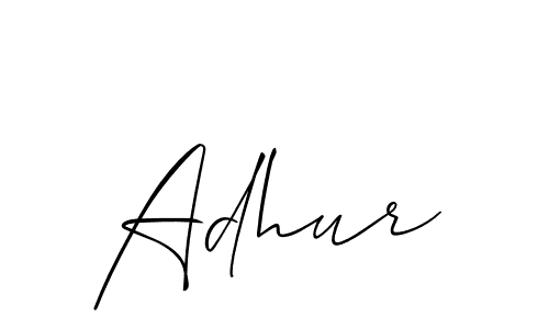 Use a signature maker to create a handwritten signature online. With this signature software, you can design (Allison_Script) your own signature for name Adhur. Adhur signature style 2 images and pictures png