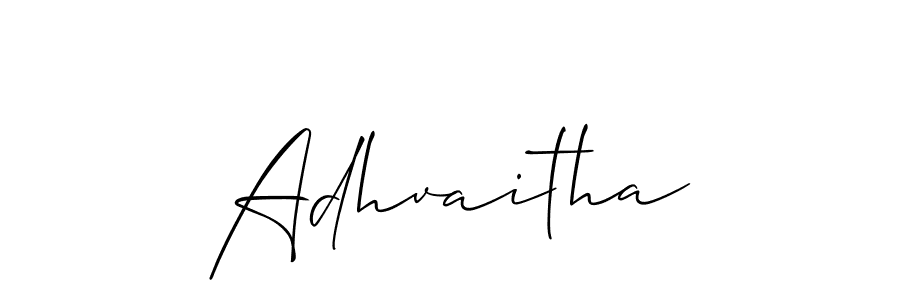 How to make Adhvaitha signature? Allison_Script is a professional autograph style. Create handwritten signature for Adhvaitha name. Adhvaitha signature style 2 images and pictures png
