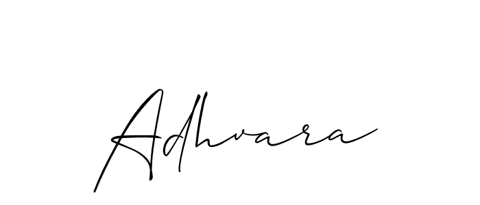 How to make Adhvara signature? Allison_Script is a professional autograph style. Create handwritten signature for Adhvara name. Adhvara signature style 2 images and pictures png