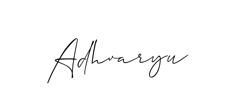 Make a beautiful signature design for name Adhvaryu. With this signature (Allison_Script) style, you can create a handwritten signature for free. Adhvaryu signature style 2 images and pictures png