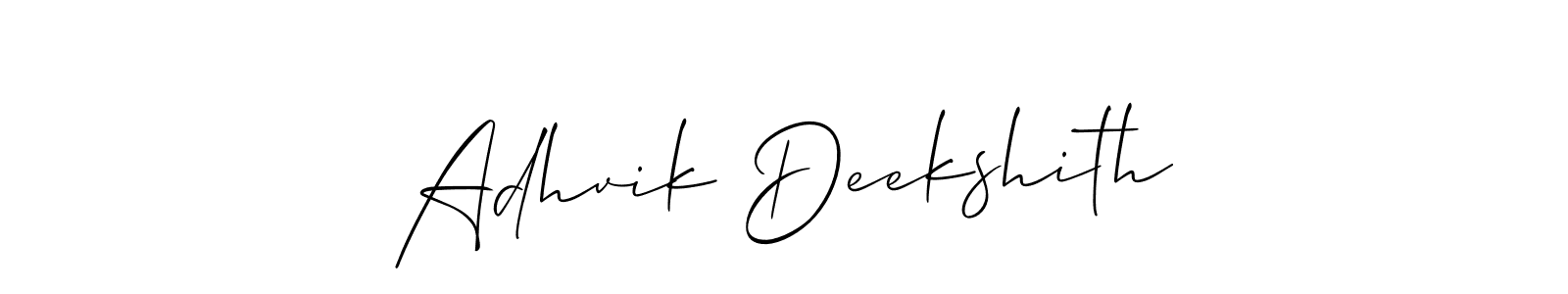Make a beautiful signature design for name Adhvik Deekshith. With this signature (Allison_Script) style, you can create a handwritten signature for free. Adhvik Deekshith signature style 2 images and pictures png