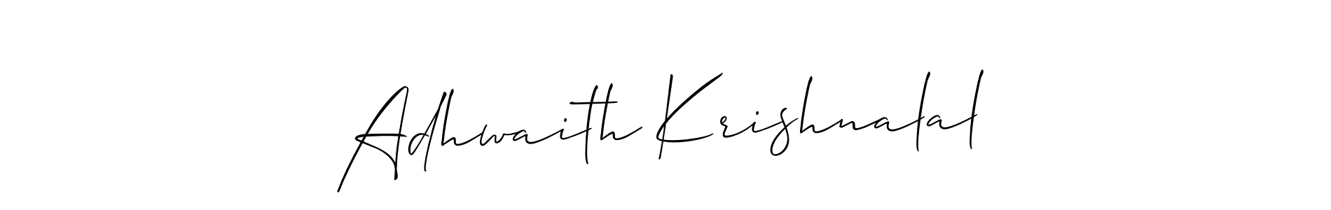 Similarly Allison_Script is the best handwritten signature design. Signature creator online .You can use it as an online autograph creator for name Adhwaith Krishnalal. Adhwaith Krishnalal signature style 2 images and pictures png