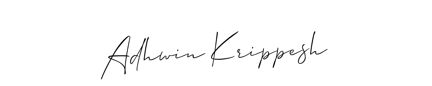 Make a short Adhwin Krippesh signature style. Manage your documents anywhere anytime using Allison_Script. Create and add eSignatures, submit forms, share and send files easily. Adhwin Krippesh signature style 2 images and pictures png
