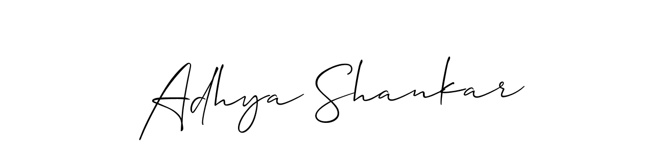 Use a signature maker to create a handwritten signature online. With this signature software, you can design (Allison_Script) your own signature for name Adhya Shankar. Adhya Shankar signature style 2 images and pictures png