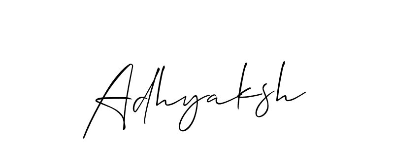Design your own signature with our free online signature maker. With this signature software, you can create a handwritten (Allison_Script) signature for name Adhyaksh. Adhyaksh signature style 2 images and pictures png