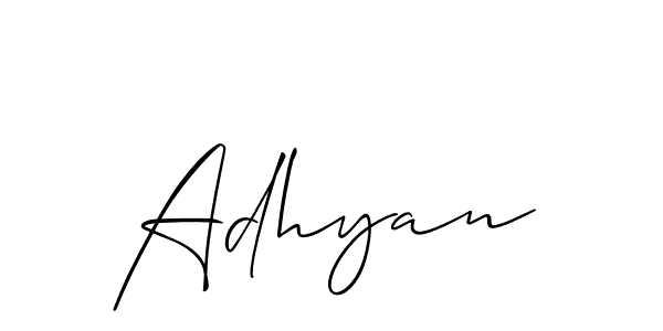 The best way (Allison_Script) to make a short signature is to pick only two or three words in your name. The name Adhyan include a total of six letters. For converting this name. Adhyan signature style 2 images and pictures png