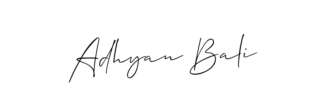 Use a signature maker to create a handwritten signature online. With this signature software, you can design (Allison_Script) your own signature for name Adhyan Bali. Adhyan Bali signature style 2 images and pictures png